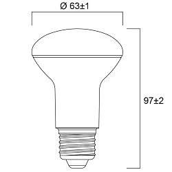 Dimensions ampoule réflecteur 63