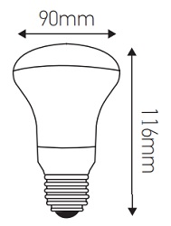 Dimensions ampoule réflecteur 90