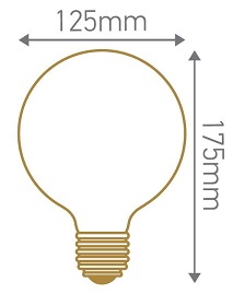 Dimensions ampoule globe Ø125mm