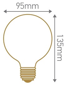 Dimensions ampoule globe Ø95mm