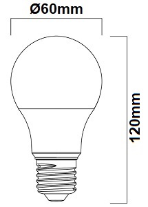 Dimensions ampoule SYLVANIA ToLEDo 13W E27 230V