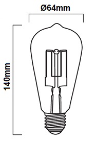 Dimensions ampoule LED TRIO Edison