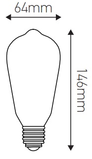 Dimensions ampoule Edison Twisted et Loops