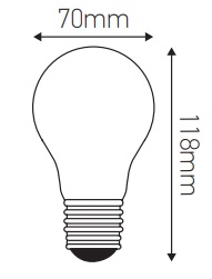 Dimensions ampoules standard A70