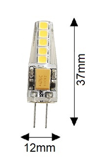 Dimensions ampoule G4 LED DURALAMP 01949PC
