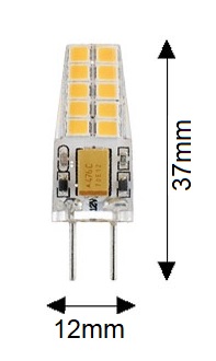 Dimensions ampoule LED Gy6.35 2.5W