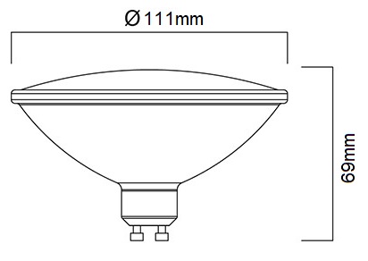 Dimensions ampoule GU10 LED SYLVANIA Ø50mm 
